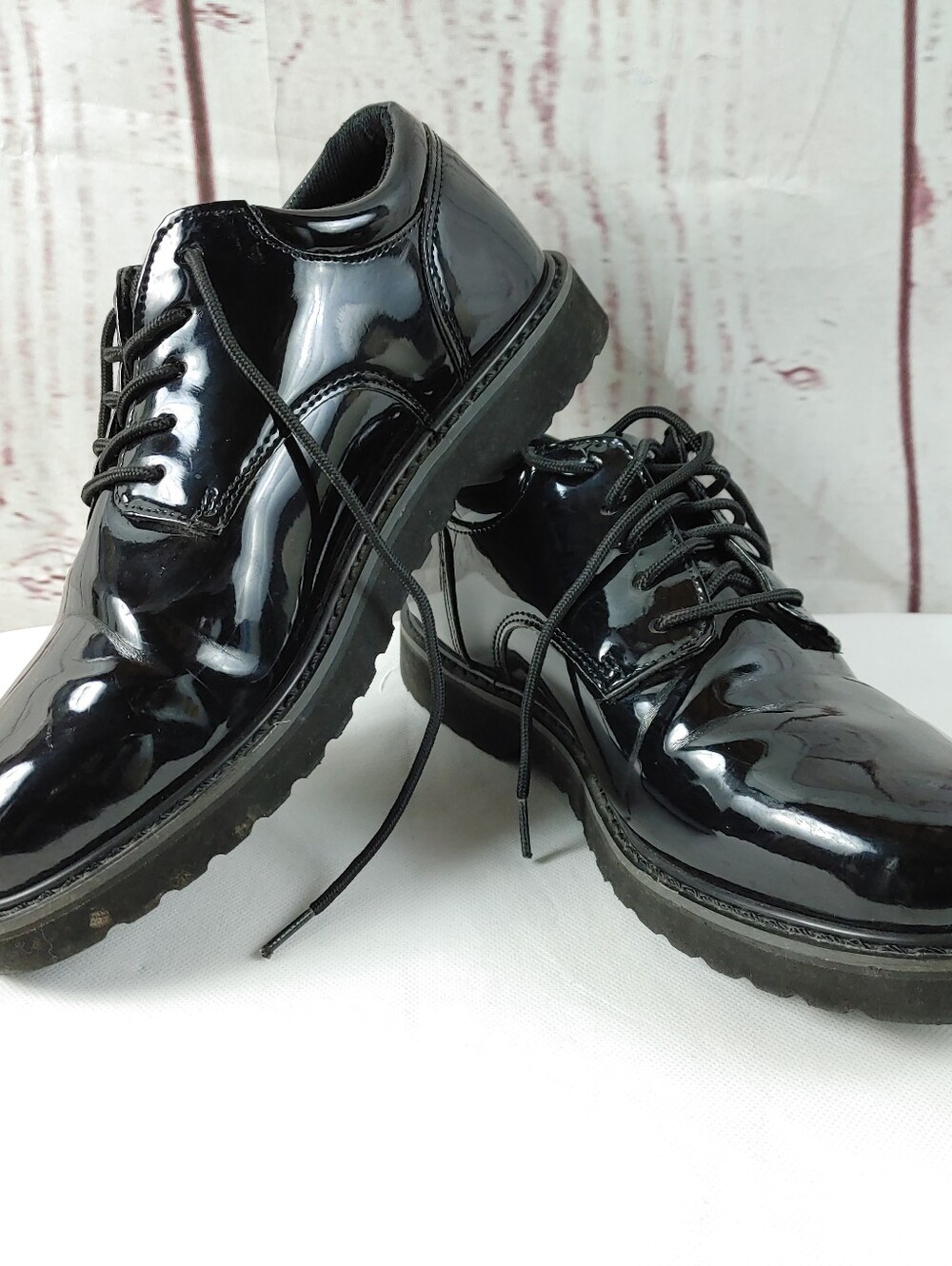 Rothco Men's Black Patent Leather Derby Shoes - Classic Lace-Up Size 11R